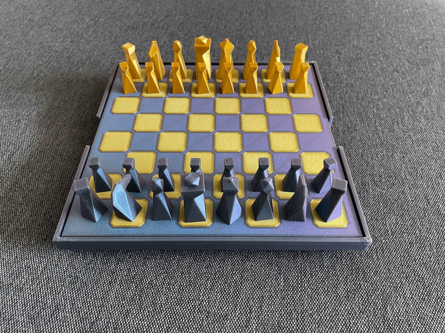 Travel Chess Set Metallic Colors