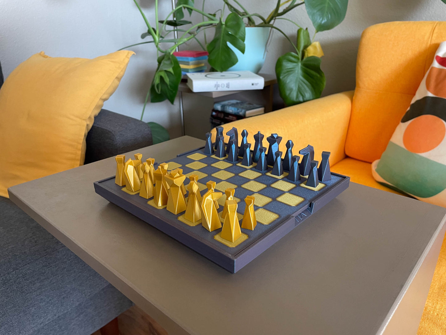 Travel Chess Set Metallic Colors