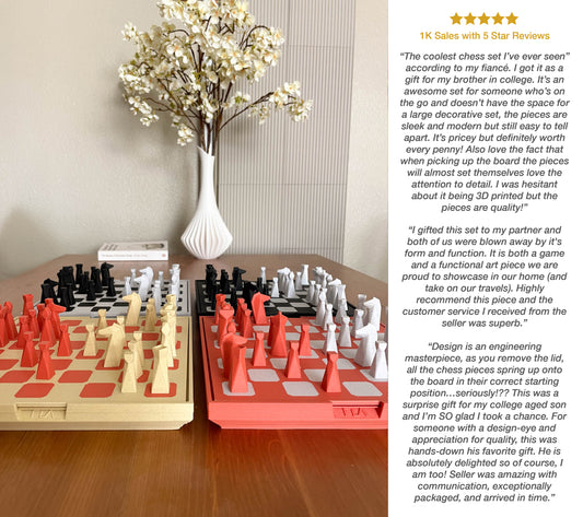 Travel Chess Set Marble Colors