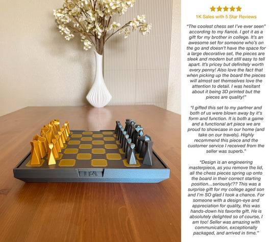 Travel Chess Set Metallic Colors
