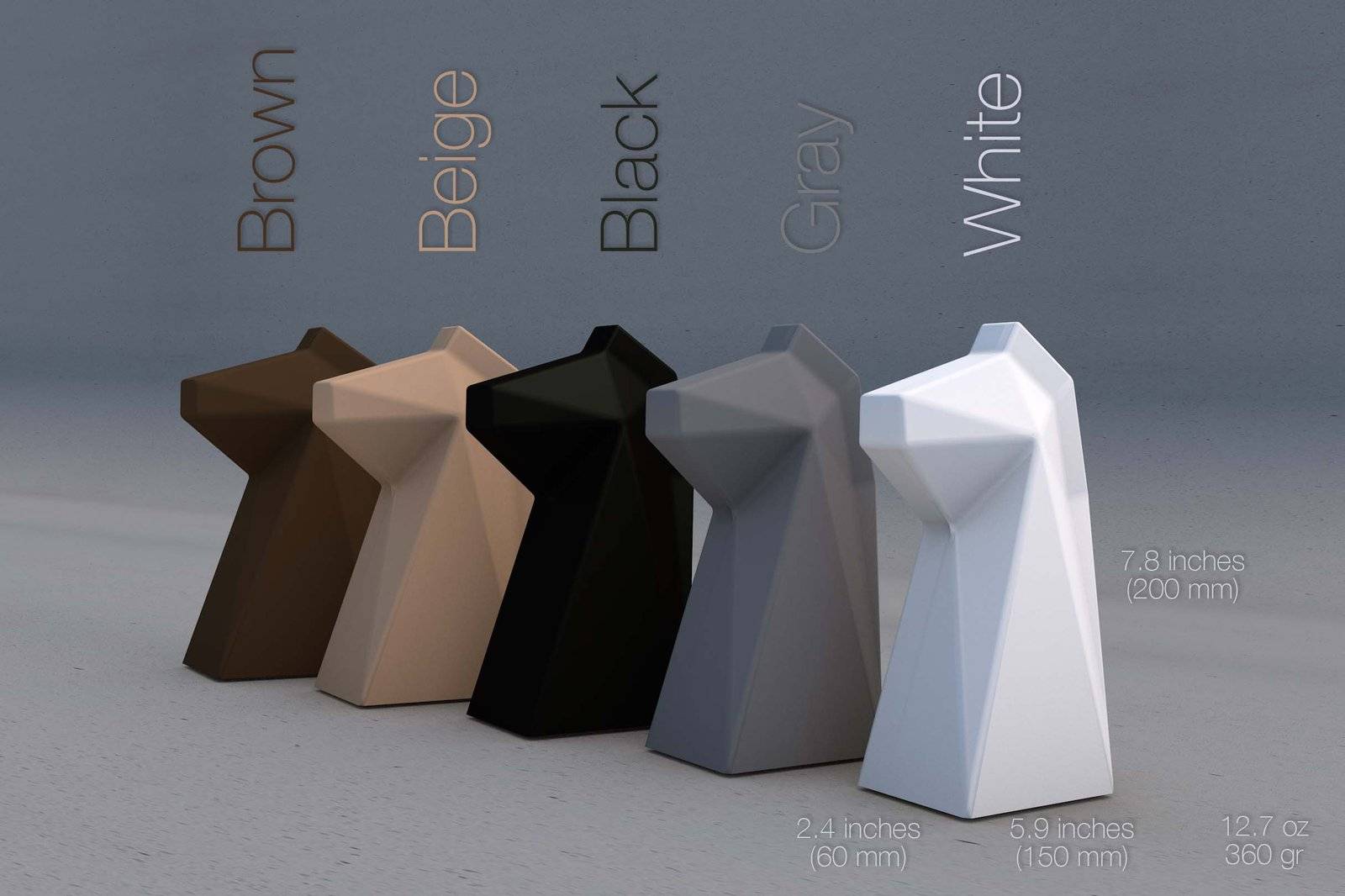 Chess Knight Bookends | Modern, Geometric, 3D Printed, Weighted | Home Decor | Bookends for Shelves, Bookstop, Book Holder | Unique Gift