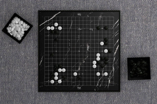 Black Marble 19x19 Go Set - Handmade geometric modern go set design gift by PLA Concept