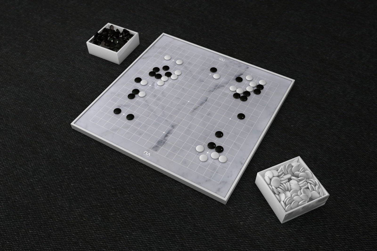 Gray Marble 19x19 Go Set - Handmade geometric modern go set design gift by PLA Concept