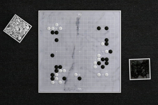 Gray Marble 19x19 Go Set - Handmade geometric modern go set design gift by PLA Concept