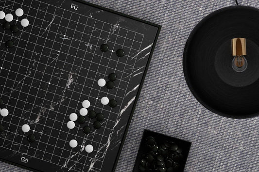 Black Marble 19x19 Go Set - Handmade geometric modern go set design gift by PLA Concept