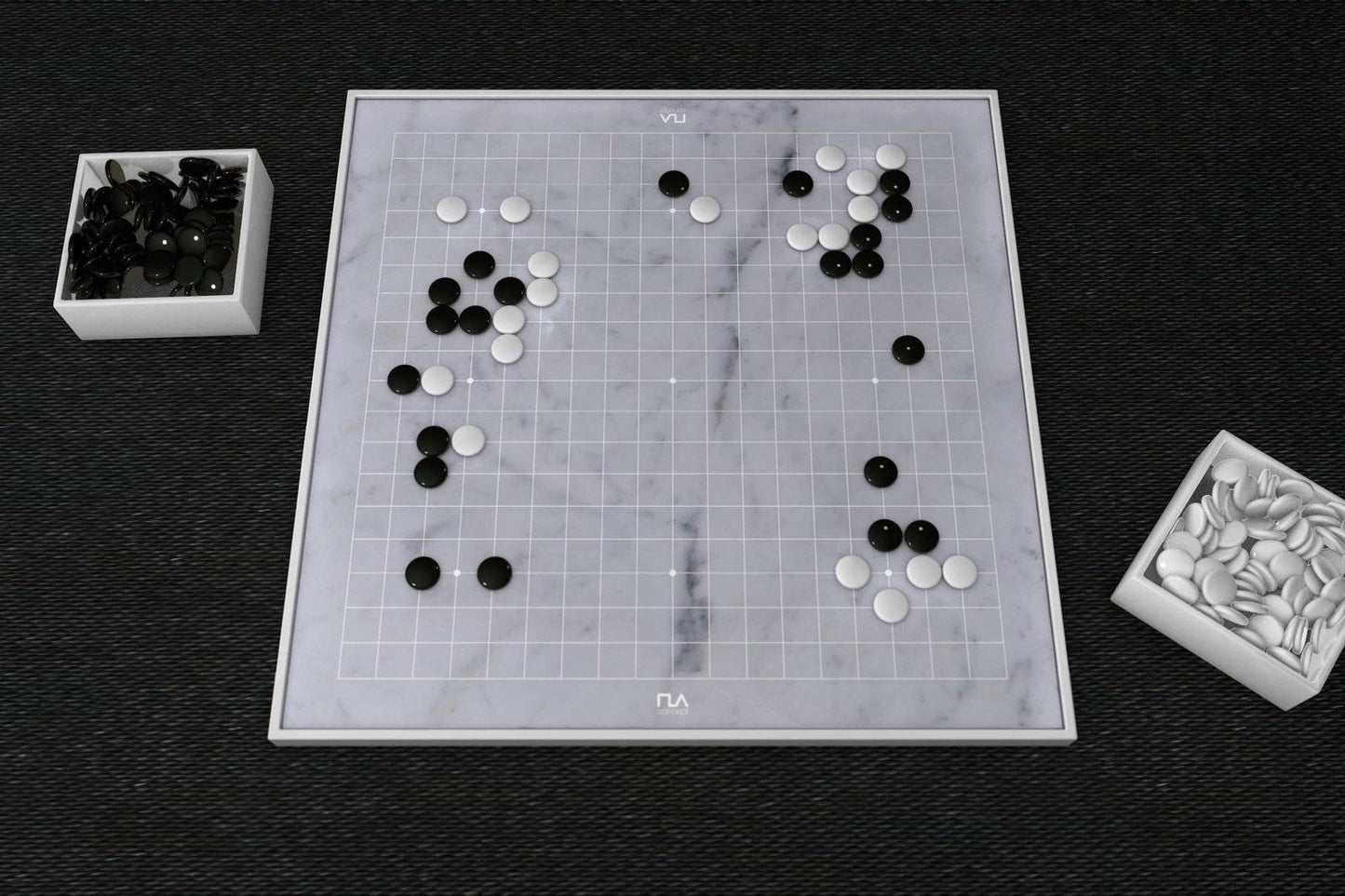 Gray Marble 19x19 Go Set - Handmade geometric modern go set design gift by PLA Concept