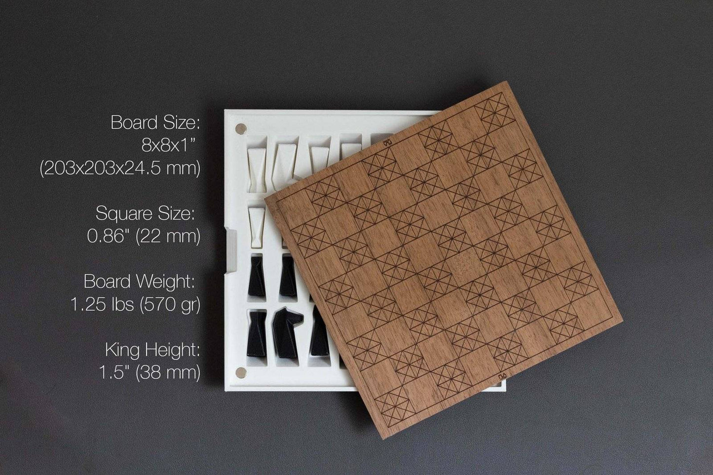 Personalized Magnetic Travel Chess Set, Modern Chess Set, Minimalist Unique Chess Set with Board, Birthday Gift, 3D Printed Chess Pieces