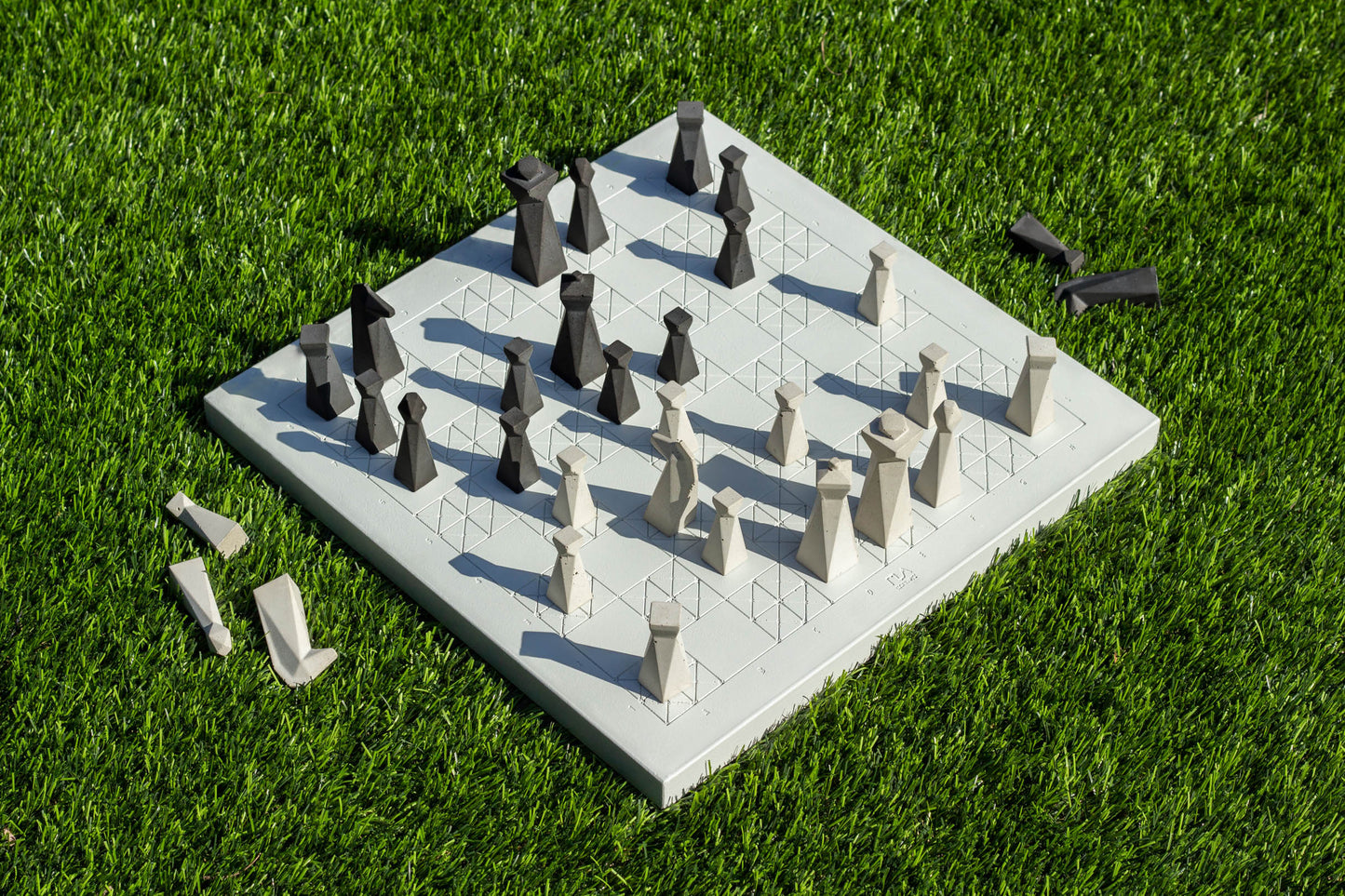 Concrete Handmade Modern Geometric Chess Pieces (No Chessboard) | Home Decor | Luxury Personalized Gift