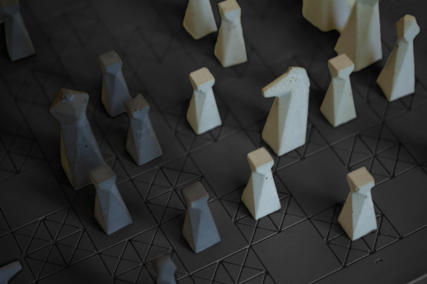 Matte Concrete Chess Set
