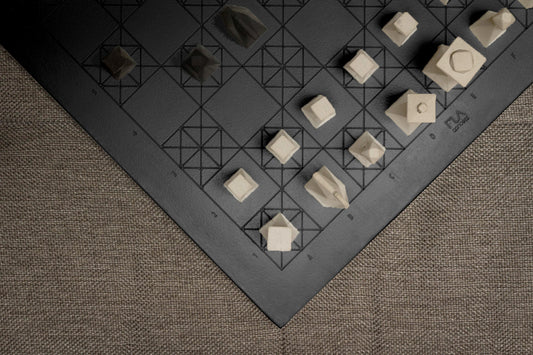 Matte Concrete Chess Set