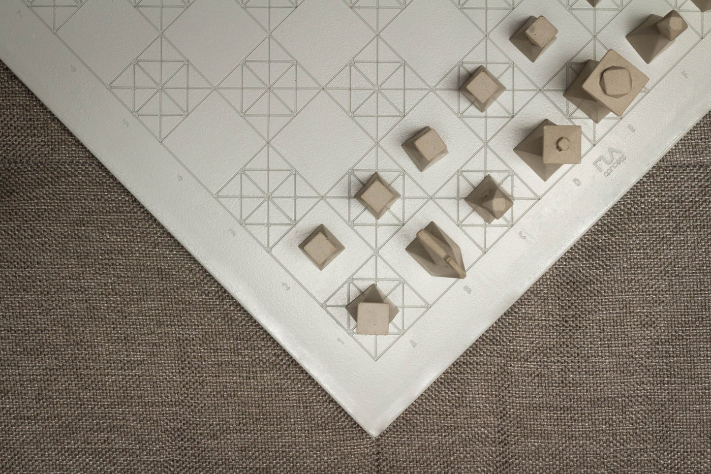 Handmade Modern Concrete Geometric Chess Set with Concrete Chess Pieces | Home Decor | Luxury Personalized Gift