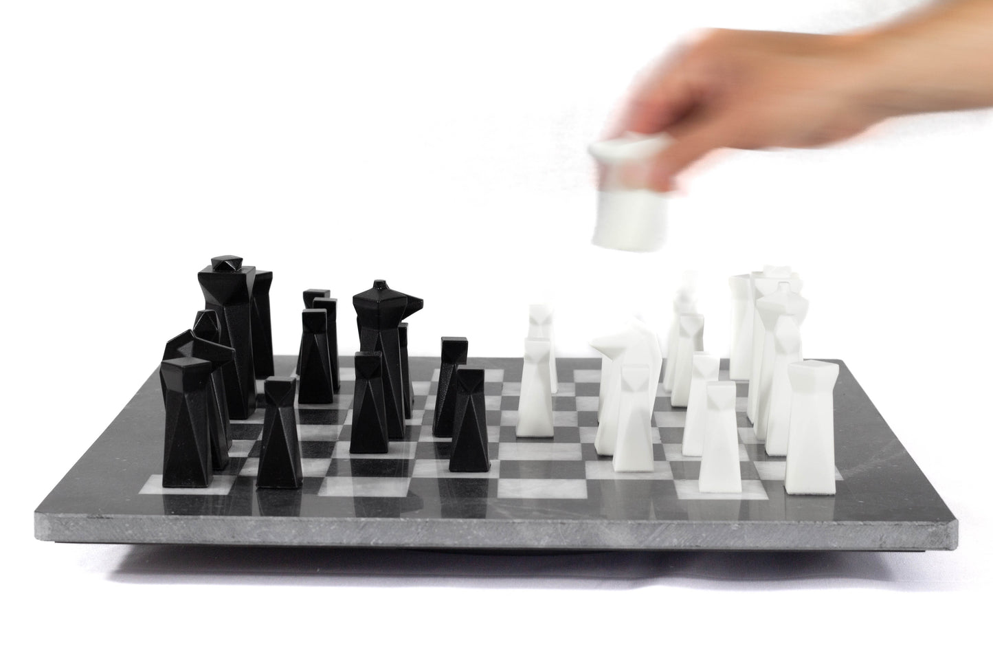 Modern Chess Set, Weighted Resin Chess Pieces and 15" Marble Board, Handmade Unique Chess Set, Luxury Personalized Gift, Custom Chess Pieces