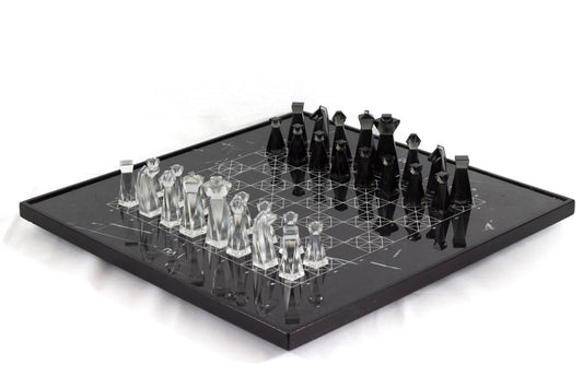 Modern Chess Set, Resin Chess Pieces with Marble Board, Handmade Unique Chess Set with Board, Luxury Personalized Gift, Custom Chess Pieces