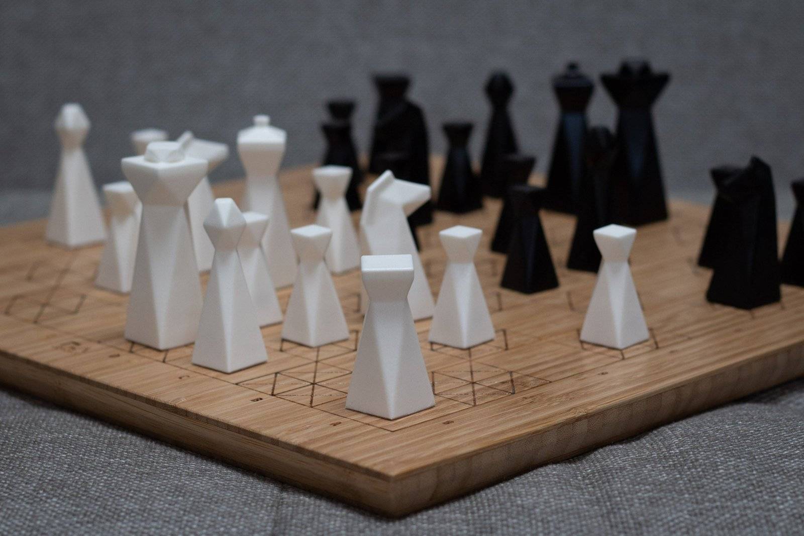 Wood and Resin Chess Set Handmade