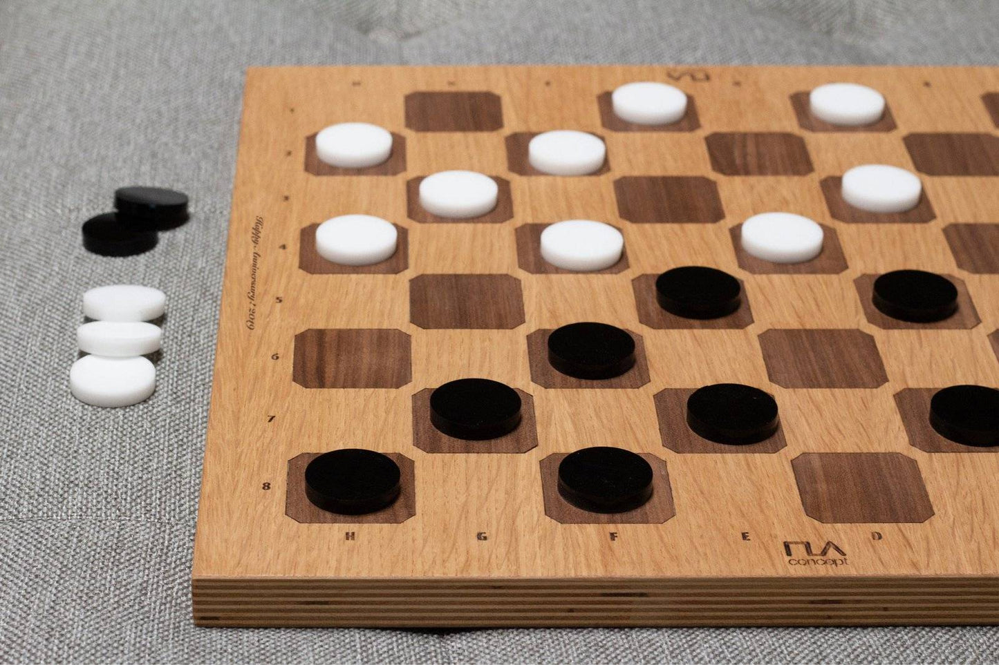 Customization (Laser Engraving) - Handmade geometric modern chess set design gift by PLA Concept