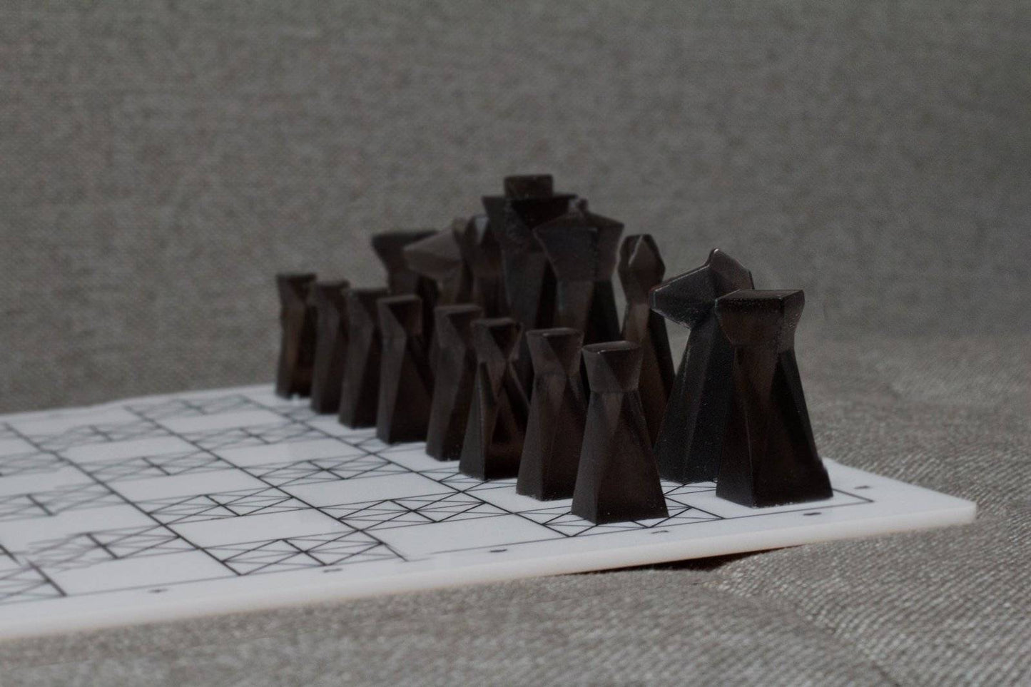 Colorful Transparent Resin Chess Pieces - Handmade geometric modern chess set design gift by PLA Concept