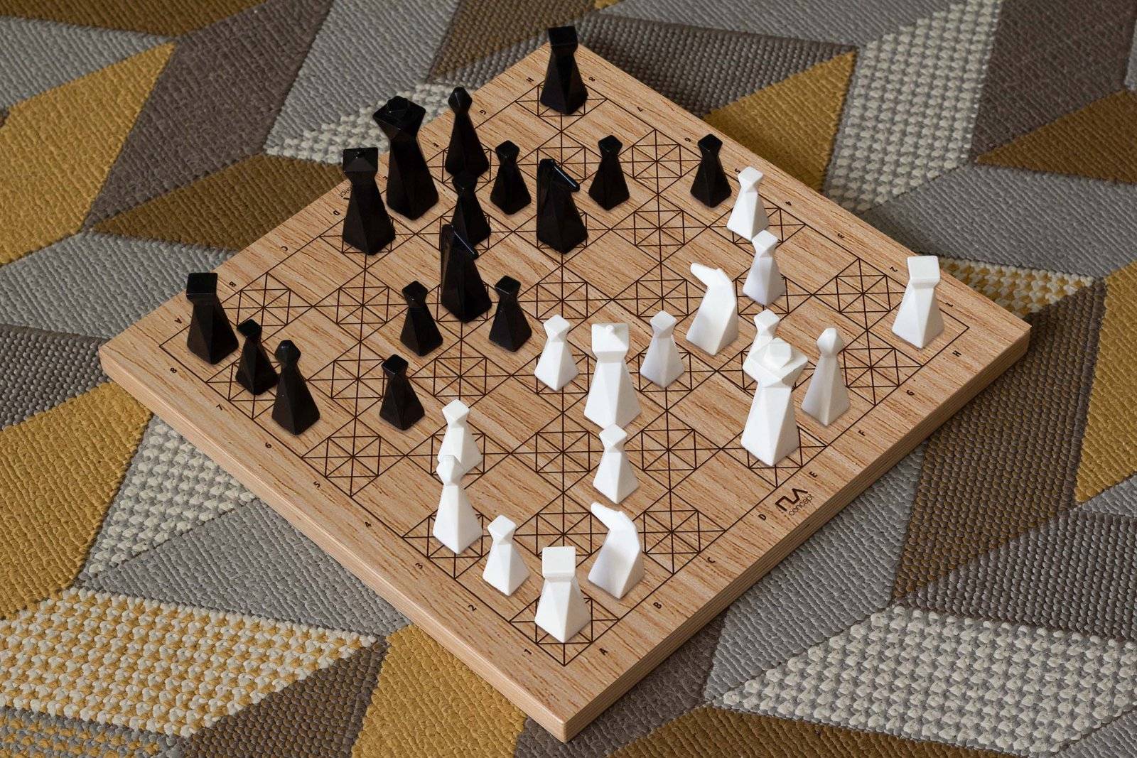 Chess Board Game Brown Felt Bag
