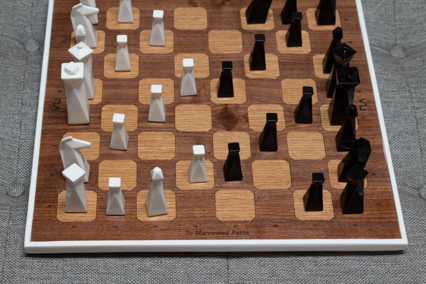 Customization (Laser Engraving) - Handmade geometric modern chess set design gift by PLA Concept