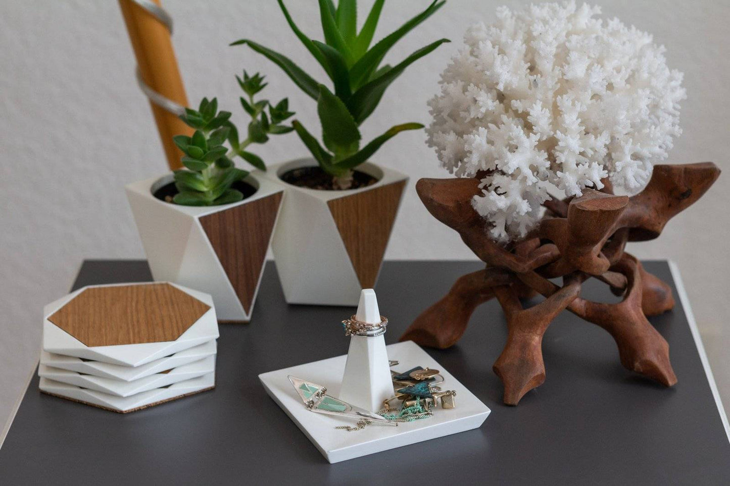 Jewelry Tray and Ring Holder - Handmade geometric modern chess set design gift by PLA Concept