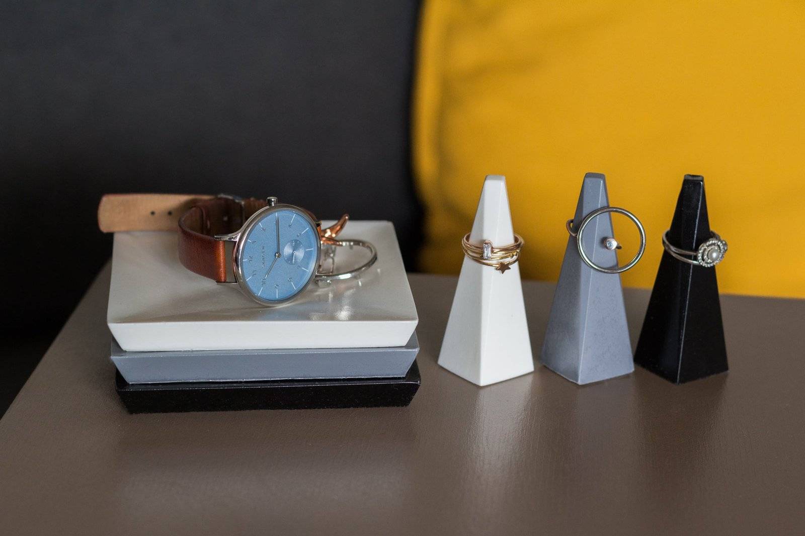 Jewelry Tray and Ring Holder - Handmade geometric modern chess set design gift by PLA Concept