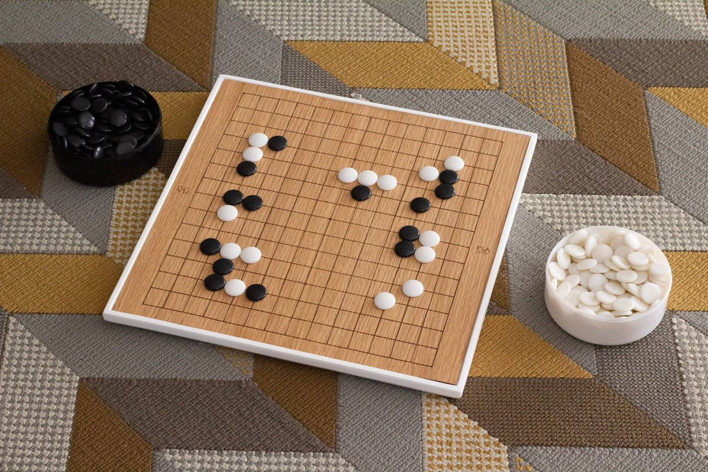 White Oak 15x15 Go Set - Handmade geometric modern go set design gift by PLA Concept