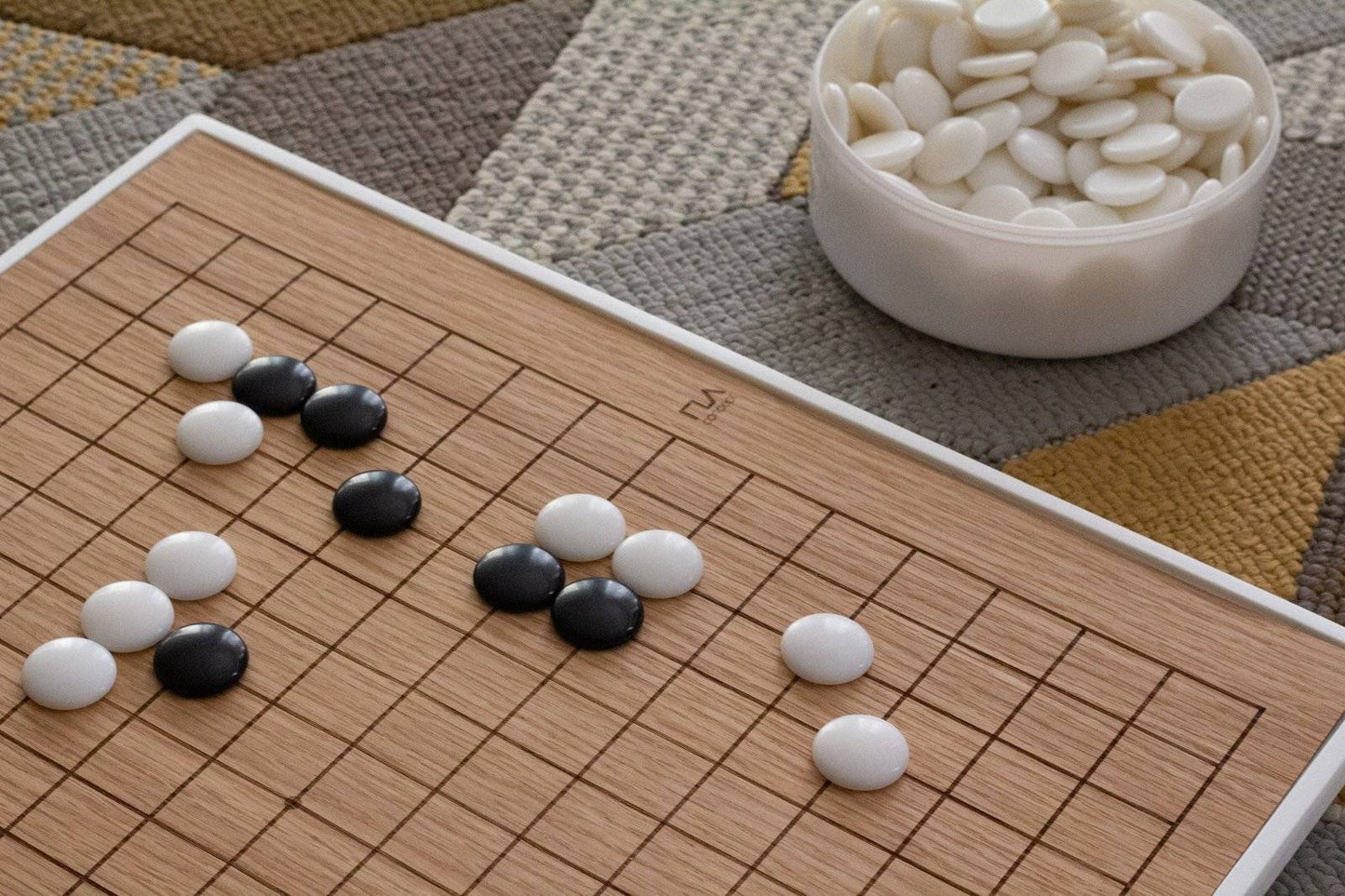 White Oak 15x15 Go Set - Handmade geometric modern go set design gift by PLA Concept