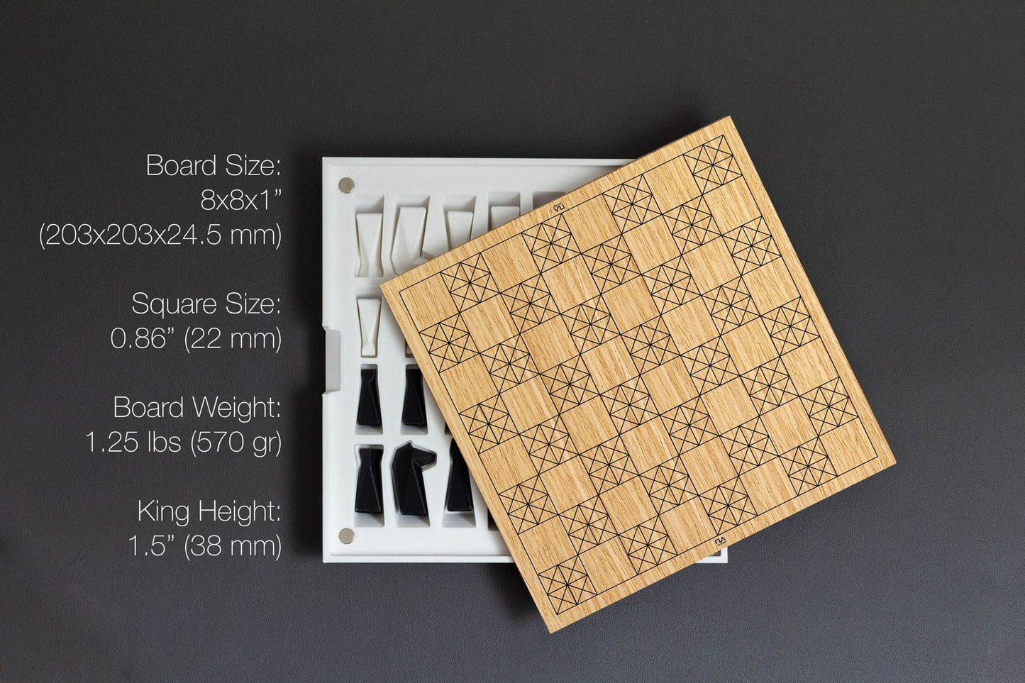 Personalized Magnetic Travel Chess Set, Modern Chess Set, Minimalist Unique Chess Set with Board, Birthday Gift, 3D Printed Chess Pieces