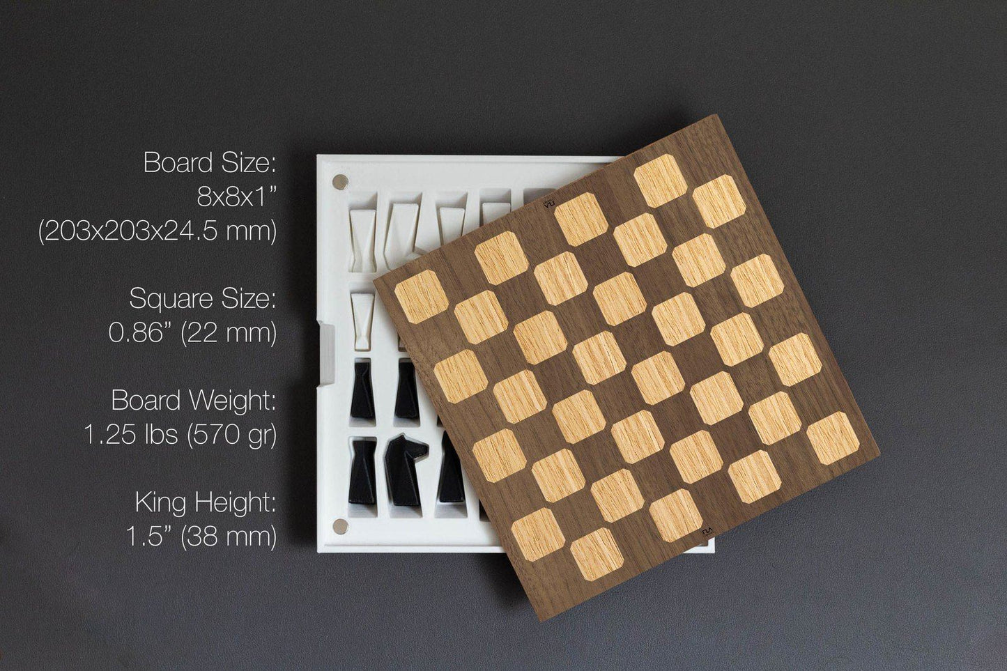Personalized Magnetic Travel Chess Set, Modern Chess Set, Minimalist Unique Chess Set with Board, Birthday Gift, 3D Printed Chess Pieces