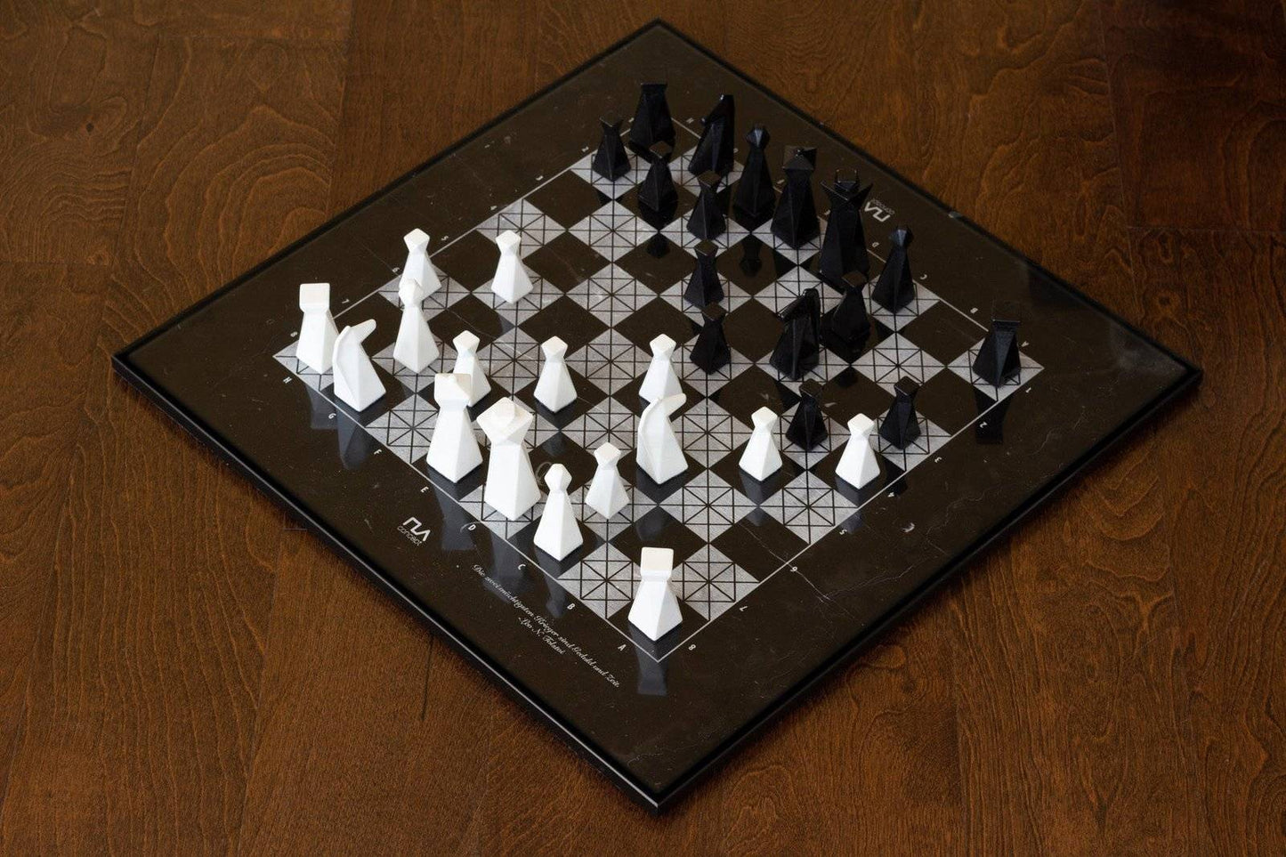 Customization (Laser Engraving) - Handmade geometric modern chess set design gift by PLA Concept