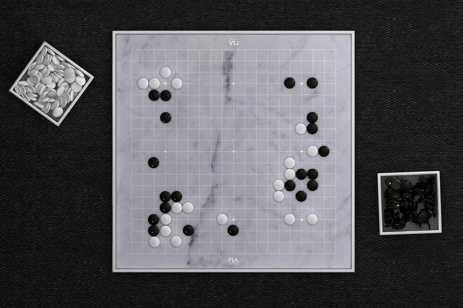 Gray Marble Custom Handmade Modern Go Set 19x19 Grid - Luxury Gift ...