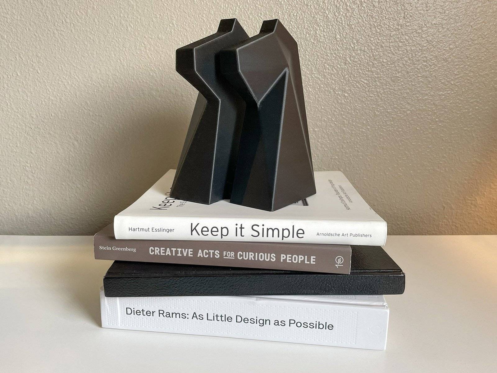 Chess Knight Bookends | Modern, Geometric, 3D Printed, Weighted