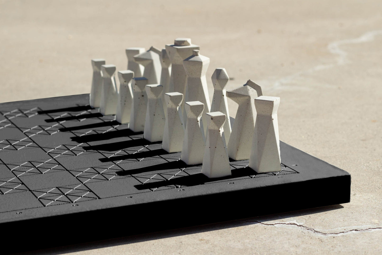 Matte Concrete Chess Set