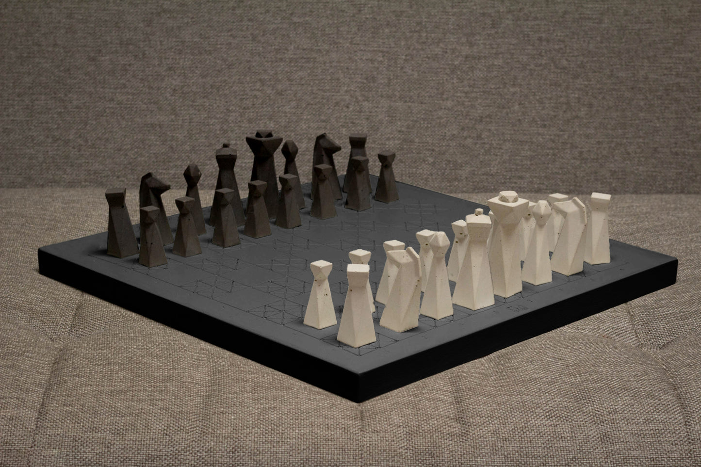 Matte Concrete Chess Set