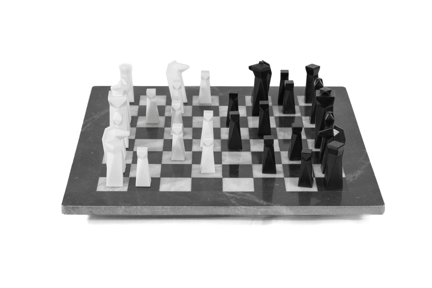 Modern Chess Set, Weighted Resin Chess Pieces and 15" Marble Board, Handmade Unique Chess Set, Luxury Personalized Gift, Custom Chess Pieces