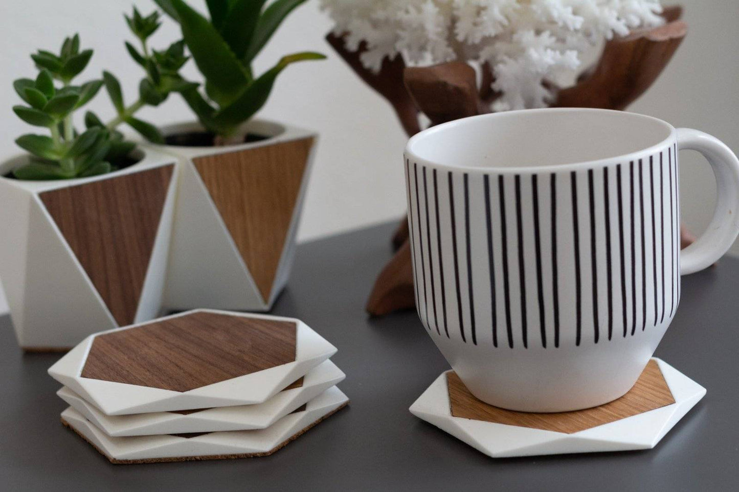 Coasters - Handmade geometric modern chess set design gift by PLA Concept